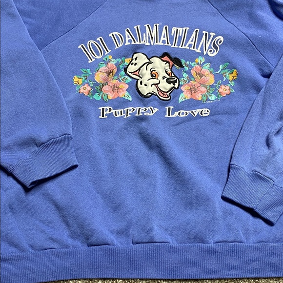 Disney Blue 101 Dalmatians Puppy Love Sweatshirt vintage - Picture 16 of 17
